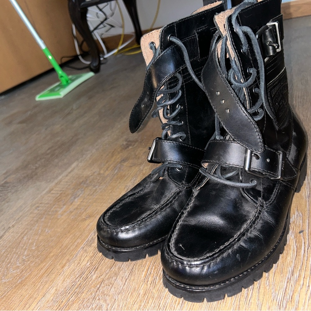 Ralph lauren black boots 7.5 size only worn 2 times